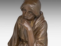 Bertolini clemente (1889-1952), 'pensive', patinated bronze on a vert de mer marble base the bronze: 50 cm. (19.67 in.), with marble base: 53 cm. (20.87 in.) - afbeelding 9 van  9