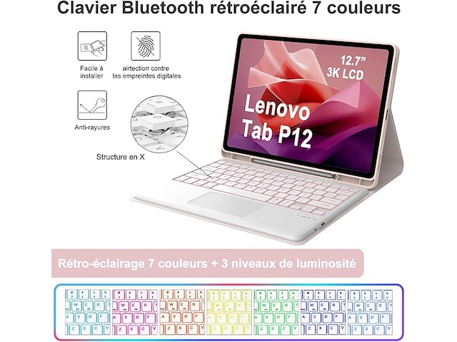 Beschermhoes voor toetsenbord lenovo tab p12 12,7 inch 2023 - afbeelding 5 van  6