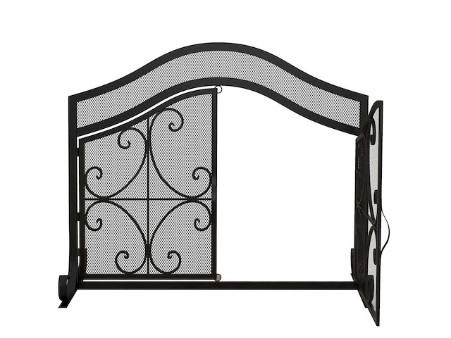 Beschermrooster voor schoorsteen, enkelpaneel gemaakt van stalen gaas - afbeelding 3 van  7