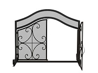 Beschermrooster voor schoorsteen, enkelpaneel gemaakt van stalen gaas - afbeelding 3 van  7