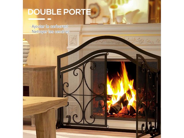 Beschermrooster voor schoorsteen, enkelpaneel gemaakt van stalen gaas - afbeelding 6 van  7