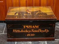Beschilderde houten kist / paardendeken-kist met...