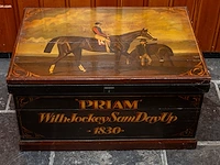 Beschilderde houten kist / paardendeken-kist met... - afbeelding 2 van  5