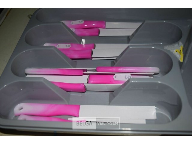 Bestekbak met 12 messen en 3 kleine bestekbakjes - afbeelding 2 van  3