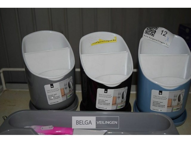 Bestekbak met 12 messen en 3 kleine bestekbakjes - afbeelding 3 van  3