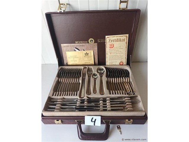 Bestekkoffer solingen 24k verguld - afbeelding 1 van  5