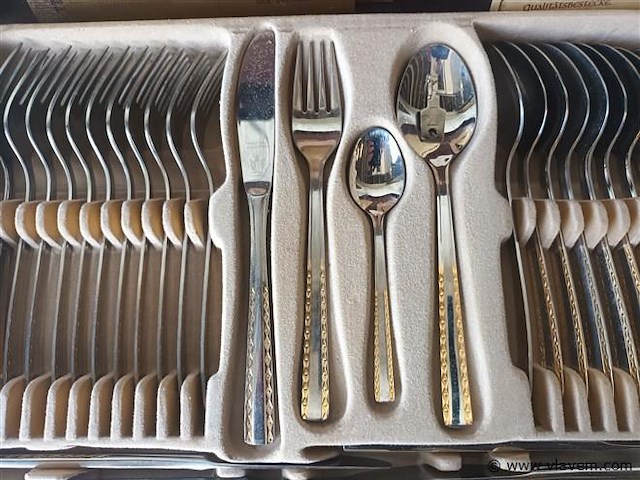 Bestekkoffer solingen 24k verguld - afbeelding 2 van  5