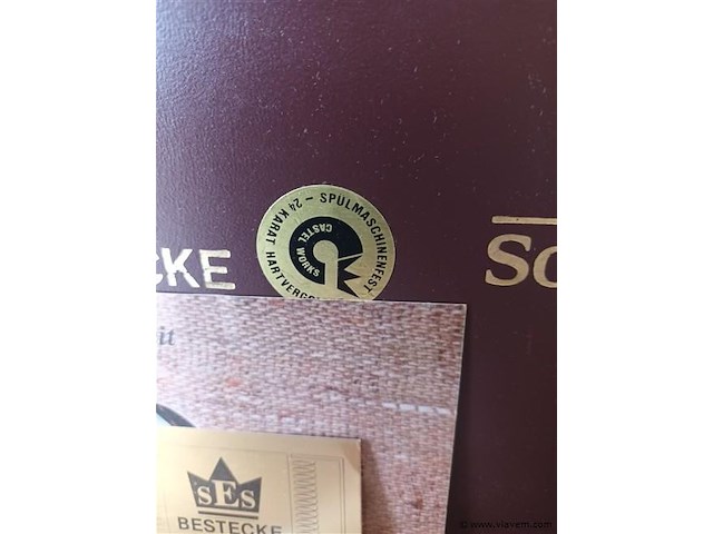 Bestekkoffer solingen 24k verguld - afbeelding 3 van  5