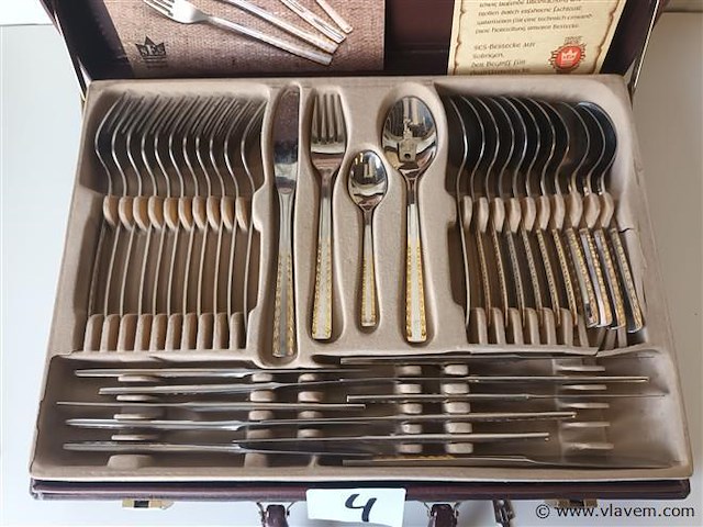 Bestekkoffer solingen 24k verguld - afbeelding 4 van  5