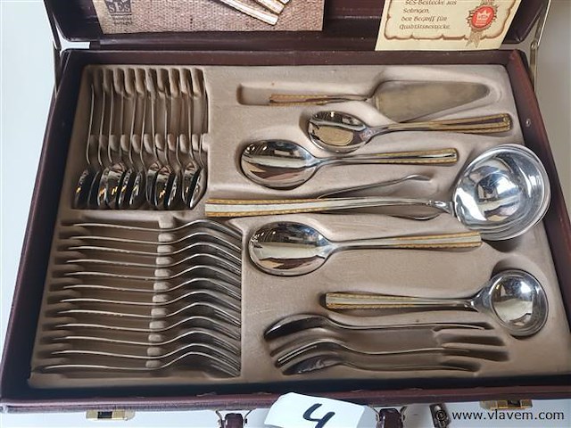 Bestekkoffer solingen 24k verguld - afbeelding 5 van  5