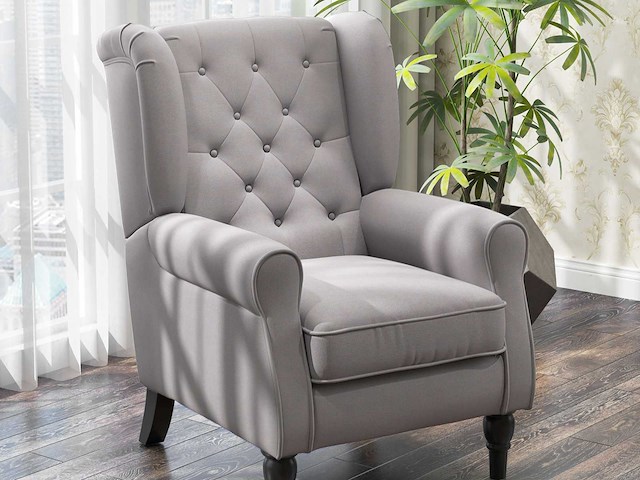 Bestoffeerde loungestoel met brede zitting - afbeelding 1 van  8