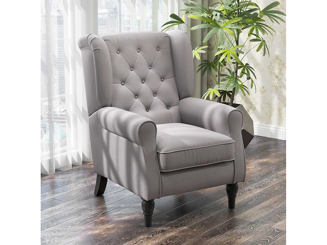 Bestoffeerde loungestoel met brede zitting - afbeelding 2 van  8