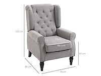 Bestoffeerde loungestoel met brede zitting - afbeelding 4 van  8