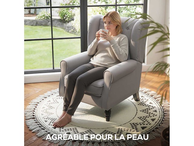 Bestoffeerde loungestoel met brede zitting - afbeelding 7 van  8