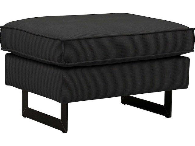 Bestoffeerde ottomaan - ribfluwel-antraciet - afbeelding 3 van  5