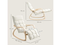 Bestoffeerde schommelstoel, ontspanningsstoel met armleuningen - afbeelding 4 van  7