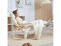 Bestoffeerde schommelstoel, ontspanningsstoel met armleuningen - afbeelding 5 van  7