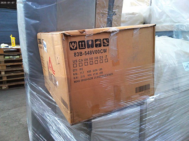 Bestoffeerde schommelstoel, stalen poten en houten glijbroeken, bruin - afbeelding 3 van  11