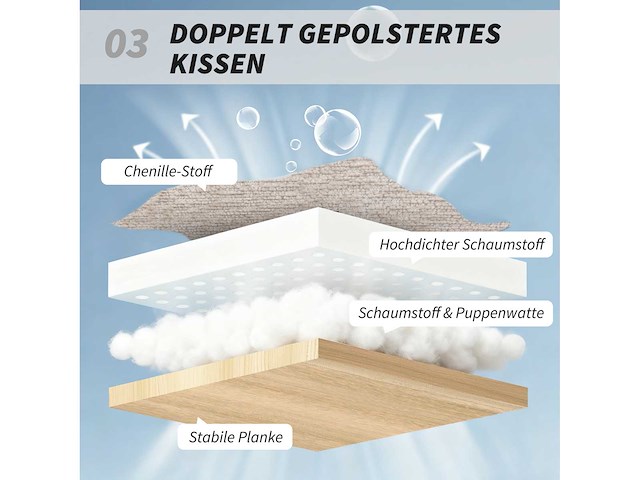 Bestoffeerde schommelstoel, stalen poten en houten glijbroeken, bruin - afbeelding 9 van  11