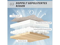 Bestoffeerde schommelstoel, stalen poten en houten glijbroeken, bruin - afbeelding 9 van  11
