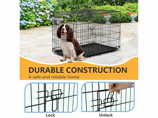 Bestpet pet kooi met plastic bak en handvat, 91 cm (36 inch) - afbeelding 3 van  3