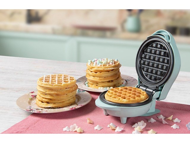 Bestron mini-wafelijzer - blauw - afbeelding 4 van  4