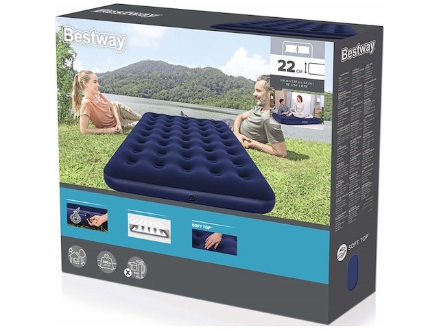 Bestway - luchtmatras - 191 x 137 x 22 cm. - afbeelding 1 van  4