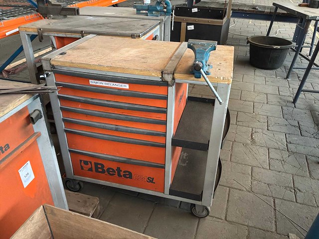 Beta super tank gereedschapswagen met 1x bankschroef (2x) - afbeelding 2 van  3