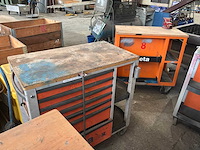Beta super tank gereedschapswagen met 1x bankschroef (2x) - afbeelding 1 van  3