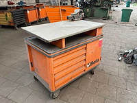 Beta super tank gereedschapswagen met bankschroef - afbeelding 2 van  8