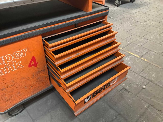 Beta super tank gereedschapswagen met bankschroef - afbeelding 3 van  6