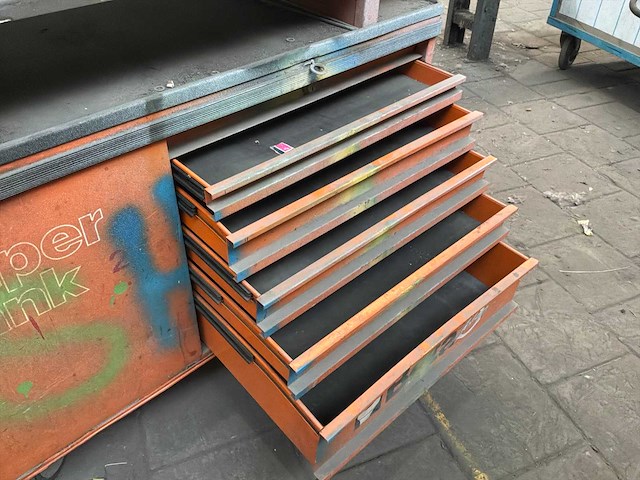Beta super tank gereedschapswagen met bankschroef - afbeelding 3 van  7
