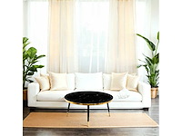 Bethan gray ronde salontafel in zwart marmer - 100 cm diameter blad en messing constructie - afbeelding 7 van  7