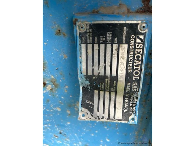 Betonkubel secatol 7d, hefcapaciteit 920 kg. - afbeelding 2 van  2