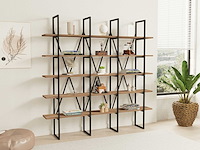 Beylerbeyi boekenplank | 100% melamine | zwart, atlantisch grenen - afbeelding 1 van  4