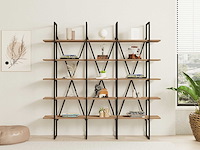 Beylerbeyi boekenplank | 100% melamine | zwart, atlantisch grenen - afbeelding 2 van  4