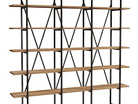 Beylerbeyi boekenplank | 100% melamine | zwart, atlantisch grenen - afbeelding 3 van  4