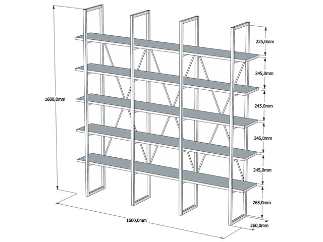 Beylerbeyi boekenplank | 100% melamine | zwart, atlantisch grenen - afbeelding 4 van  4