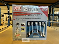 Bgs ringratelsleutelset met flexibele kop 12-delig - afbeelding 1 van  3