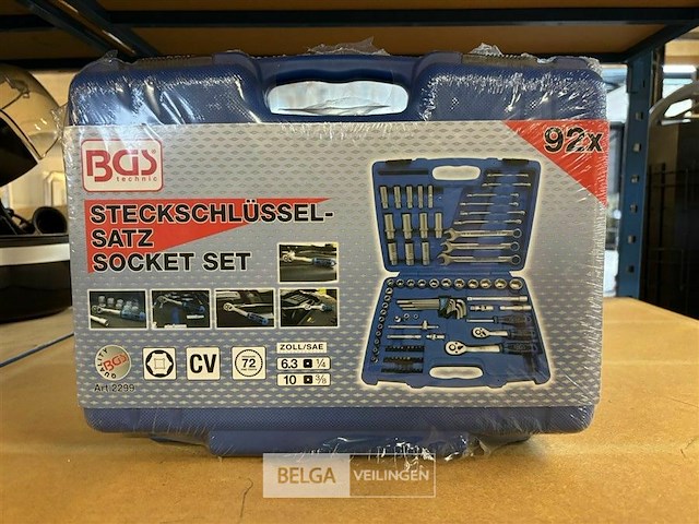 Bgs technic dopsleutelset inch maten sleutels bits en doppen 92-delig - afbeelding 1 van  4