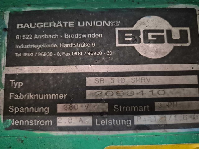 Bgu - sb 510 shrv industriële kolomboormachine 380v - werkend - afbeelding 7 van  8