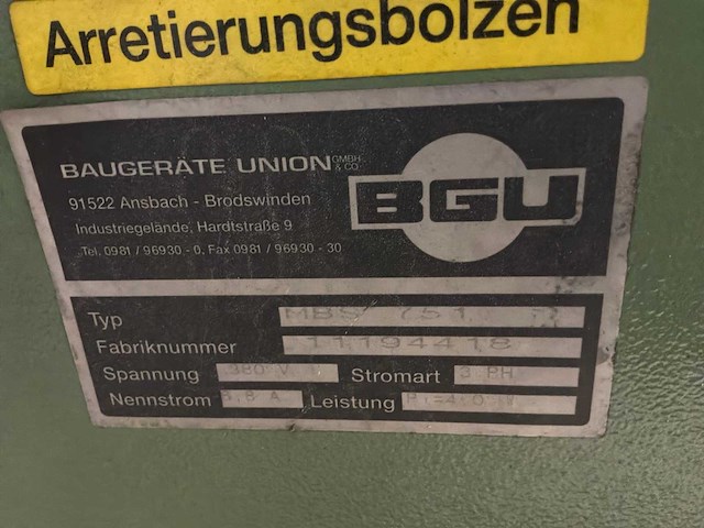 Bgu mbs751 bandschuurmachine - afbeelding 3 van  3