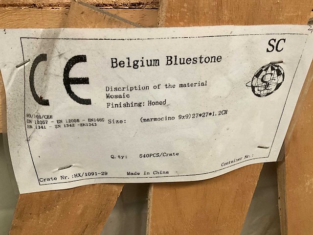 Bhs 9x9 honed bluestone vloertegel (744x) - afbeelding 2 van  2