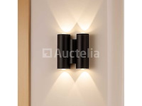 Bidirectioneel led wandlamp sw 47-2 - 4w - ip54 - zwart (x4) - afbeelding 2 van  4