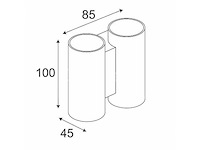 Bidirectioneel led wandlamp sw 47-2 - 4w - ip54 - zwart (x4) - afbeelding 3 van  4