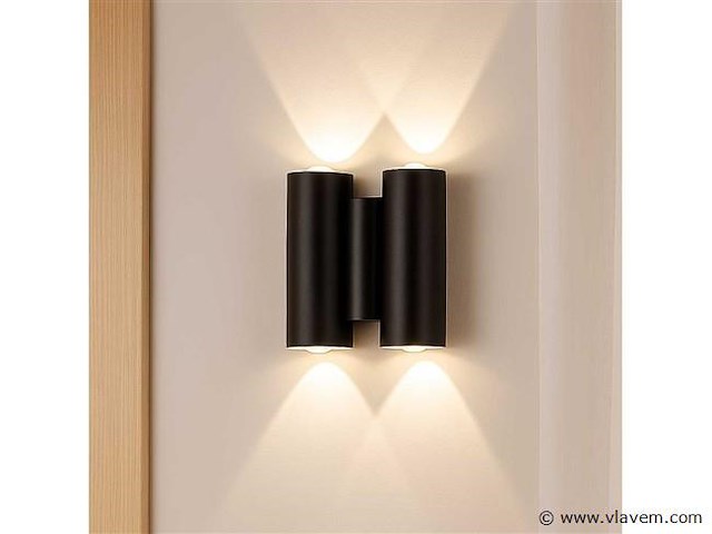 Bidirectioneel led wandlamp sw-47-2 – 4w – ip54 – zwart (x10) - afbeelding 1 van  4