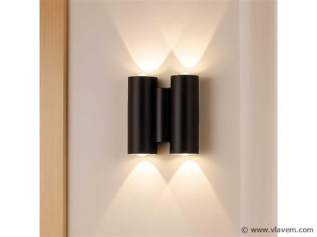 Bidirectioneel led wandlamp sw-47-2 – 4w – ip54 – zwart (x10) - afbeelding 1 van  4