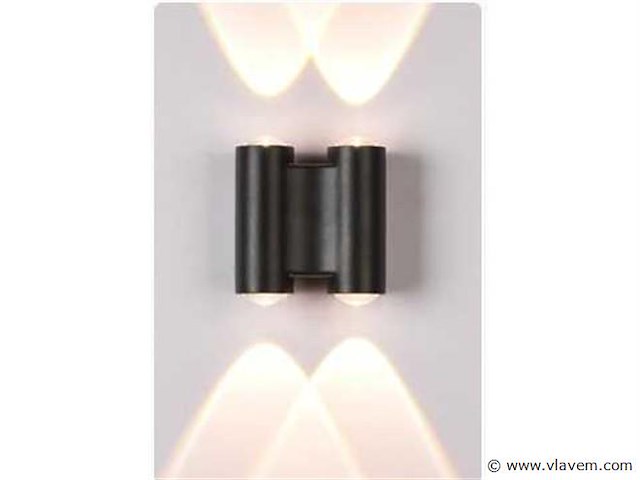 Bidirectioneel led wandlamp sw-47-2 – 4w – ip54 – zwart (x10) - afbeelding 2 van  4
