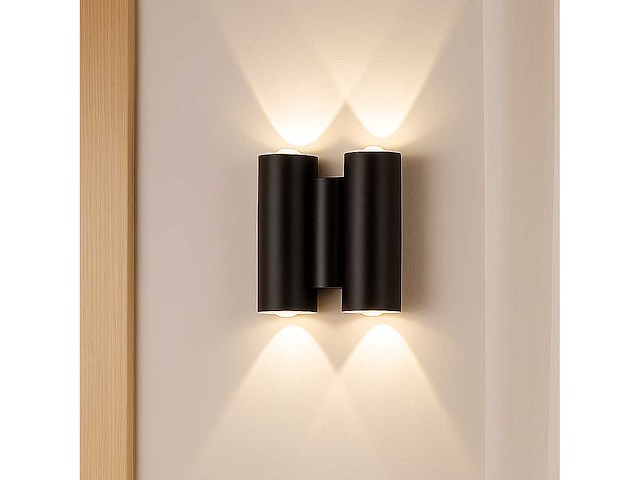 Bidirectioneel led wandlamp sw-47-2 – 4w – ip54 – zwart (x4) - afbeelding 1 van  3