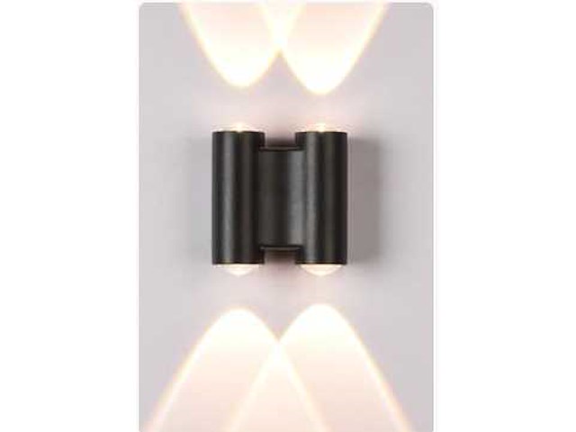 Bidirectioneel led wandlamp sw-47-2 – 4w – ip54 – zwart (x4) - afbeelding 1 van  4
